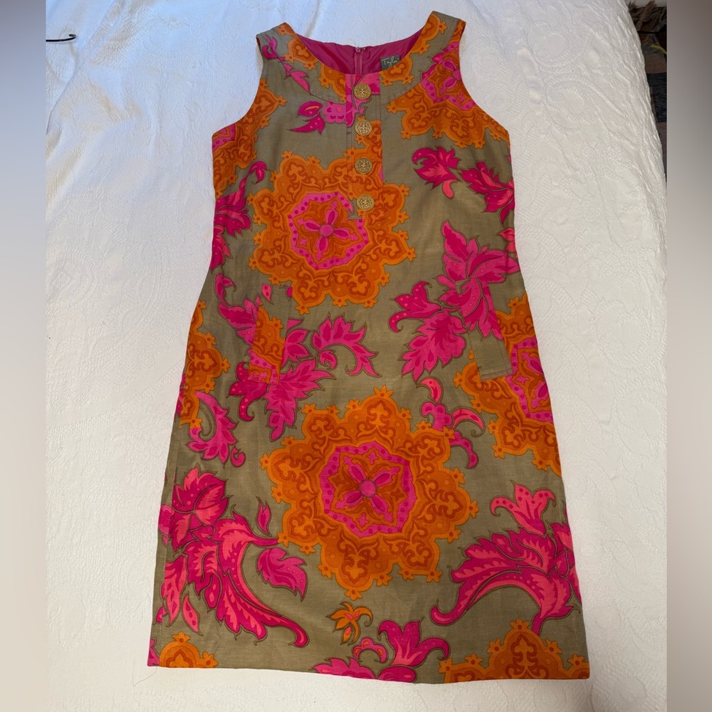Vintage Taylor Silk and Linen Dress - Size 8